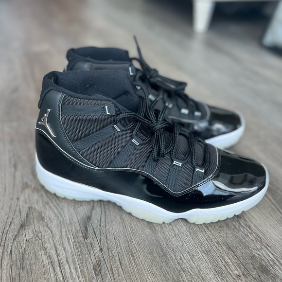 Jordan Black and White Sneakers with Glossy Finish
